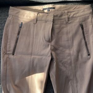 Theory straight leg khaki pants with zipper pockets